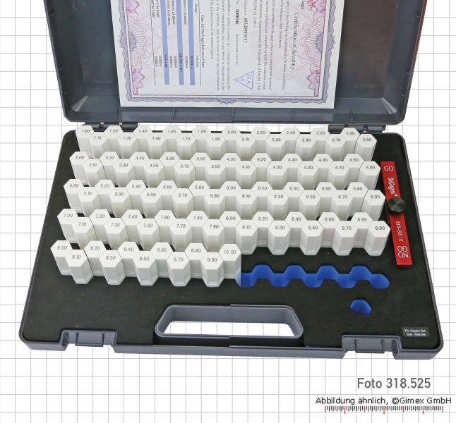 Messstift-Satz 91-tlg., ± 0,004 mm,  1,0 - 10,0 mm