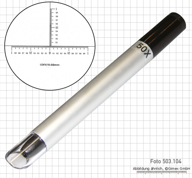 Prec. pen microscope  50X, scale 0.02 mm