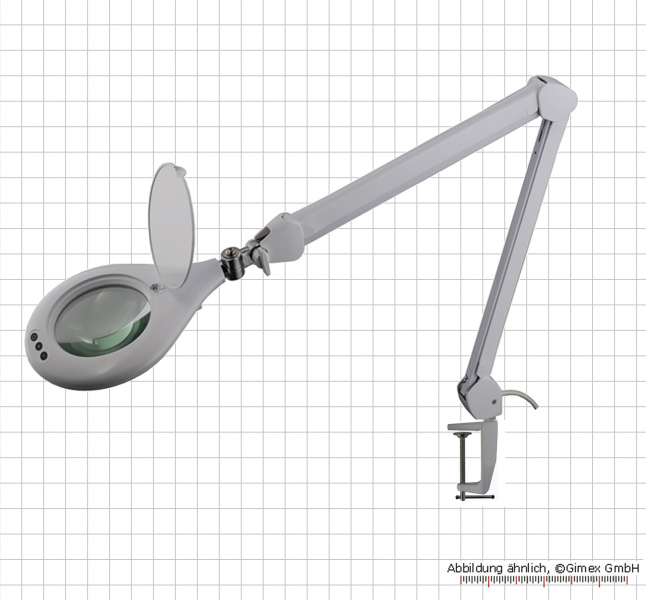 Arbeitslupe mit LED-Beleuchtung, 127 mm, Standfuß