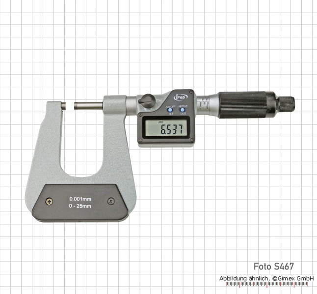 S467: DIG.-MESSSCHRAUBE 0 - 25 MM, IP 65, 50 MM TIEFE