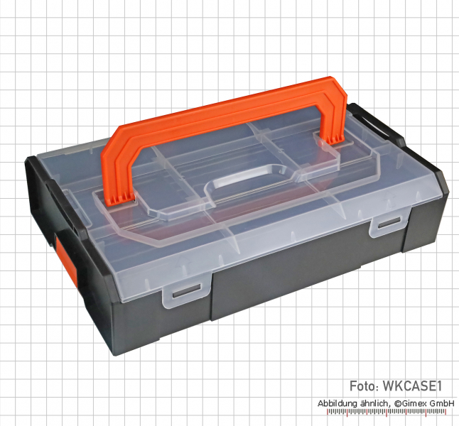 Werkzeugbox 28x18x7 cm mit transparentem Deckel