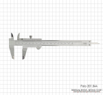 T-Messschieber, INOX, Monoblock, Feststellschraube, 200 x 0.02 mm / 8" x 1/1000"