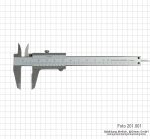 Small vernier caliper, 100 x 0.05 mm, INOX, monoblock, set screw