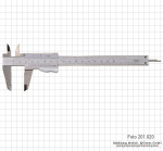 Vernier caliper, INOX, auto lock, 150 x 0.05 mm / 6" x 1/128"
