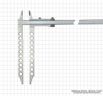 Control caliper with points, 800 x 400 x 0.05 mm
