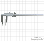 WS-Messschieber, ohne Spitze, leicht, 300 x 100 x 0,05 mm