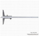 Depth vernier caliper, 200 x 100 mm, 0.02 mm