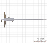 Depth vernier caliper with hook, convertable, 300 x 150 mm, 0.02 mm