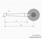 Ersatztaster für Fühlhebelmessgerät mit Rubin-Taster, L = 14.5 mm / mit M2 Gewinde