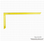 Carpenter’s steel square, stainless, powdercoated, 700 x300 mm