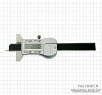 Digital depth caliper with point ø 1.5 mm, 80x 50 mm, metal ca