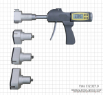 Digital pistol three point internal micrometer set,  50 - 100 mm